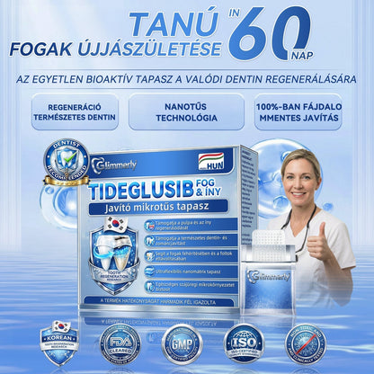 🦷CleraNaure® Tideglusib Fog & íny Javító mikrotűs tapasz | Fejlett őssejt-aktiváló fogcsíkok (újjáépíti a fogzománcot és a dentint • erősíti az ínyt • megszünteti a fogkövet és a szagokat • megállítja a fogérzékenységet) 3.0