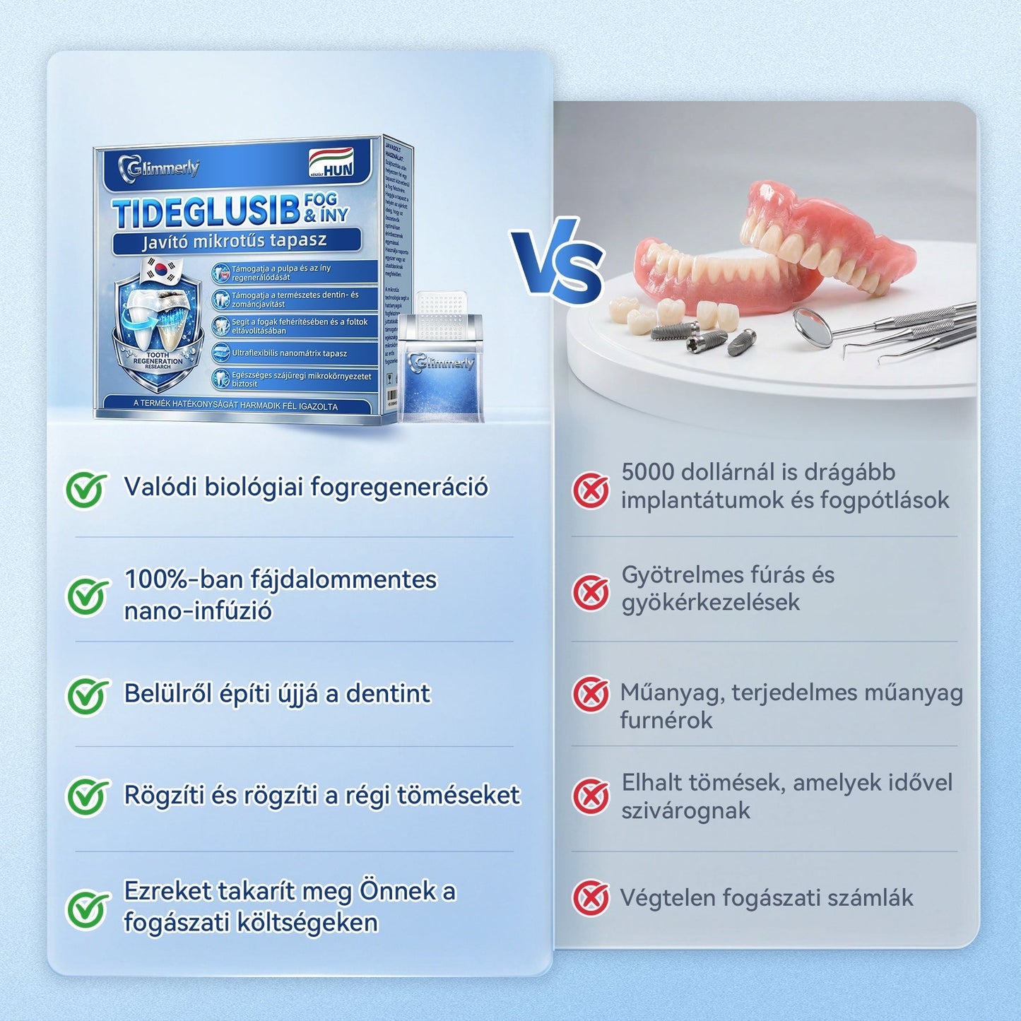 🦷CleraNaure® Tideglusib Fog & íny Javító mikrotűs tapasz | Fejlett őssejt-aktiváló fogcsíkok (újjáépíti a fogzománcot és a dentint • erősíti az ínyt • megszünteti a fogkövet és a szagokat • megállítja a fogérzékenységet) 3.0