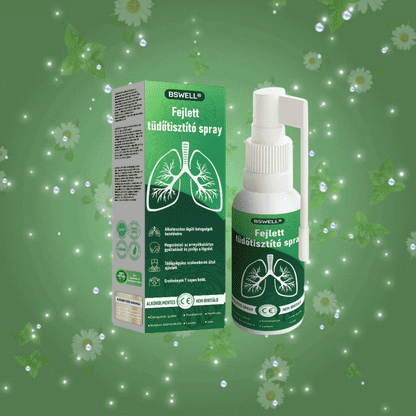🍀🍀 BSWELL® Fejlett Tüdőtisztító Spray-✅ Támogatja a tüdő, a hörgők és az orrmelléküregek egészségét, hozzájárul a légzőrendszer megfelelő működéséhez, és megkönnyítheti a légzést.