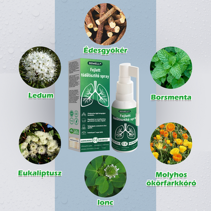 🍀🍀 BSWELL® Fejlett Tüdőtisztító Spray-✅ Támogatja a tüdő, a hörgők és az orrmelléküregek egészségét, hozzájárul a légzőrendszer megfelelő működéséhez, és megkönnyítheti a légzést.
