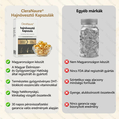 🔥 Hajnövesztő kapszula | CleraNaure® hajnövesztő kapszula | Nanotechnológiás behatolás, mélyen a hajgyökerekig