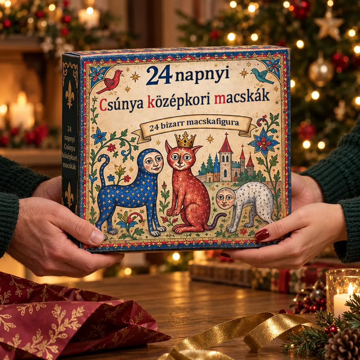 🐱🏰 2026-os adventi kalendárium – 24 nap mókásan ronda középkori macskákkal