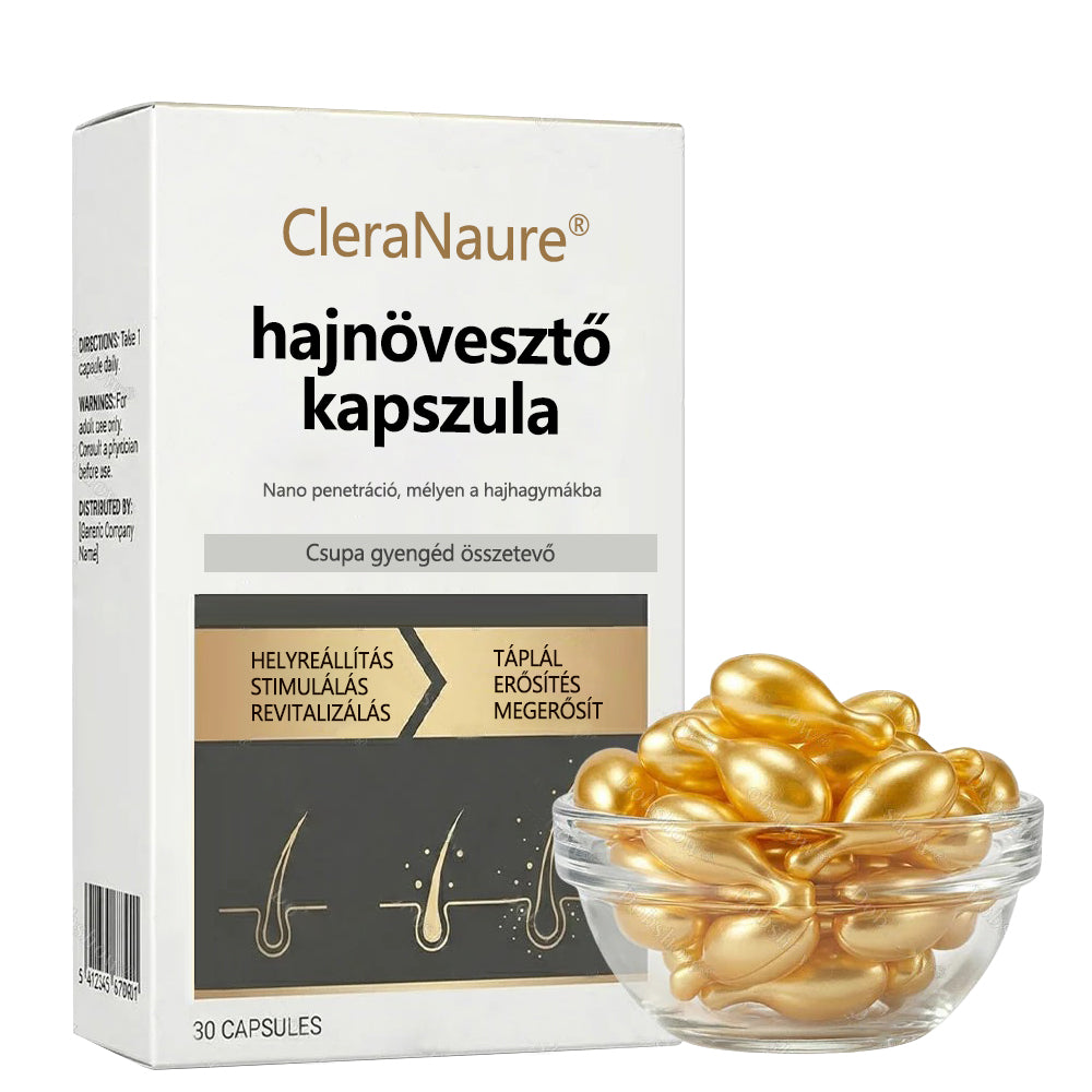 🔥 Hajnövesztő kapszula | CleraNaure® hajnövesztő kapszula | Nanotechnológiás behatolás, mélyen a hajgyökerekig