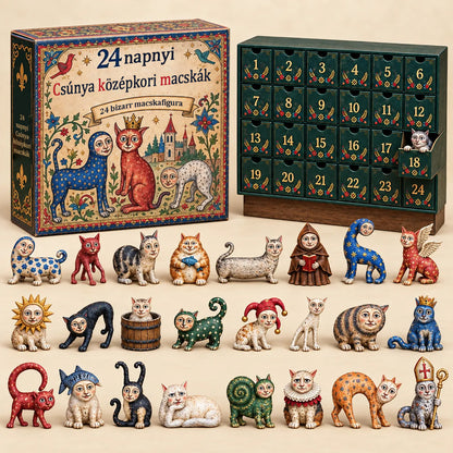 🐱🏰 2026-os adventi kalendárium – 24 nap mókásan ronda középkori macskákkal