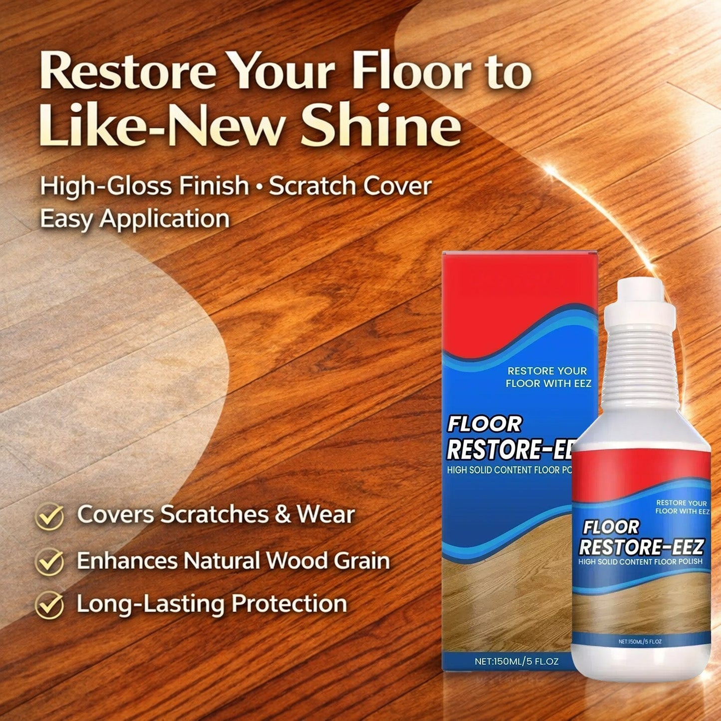 KUBOZN® Floor Restorer – Fast-drying, non-toxic shine. ✨