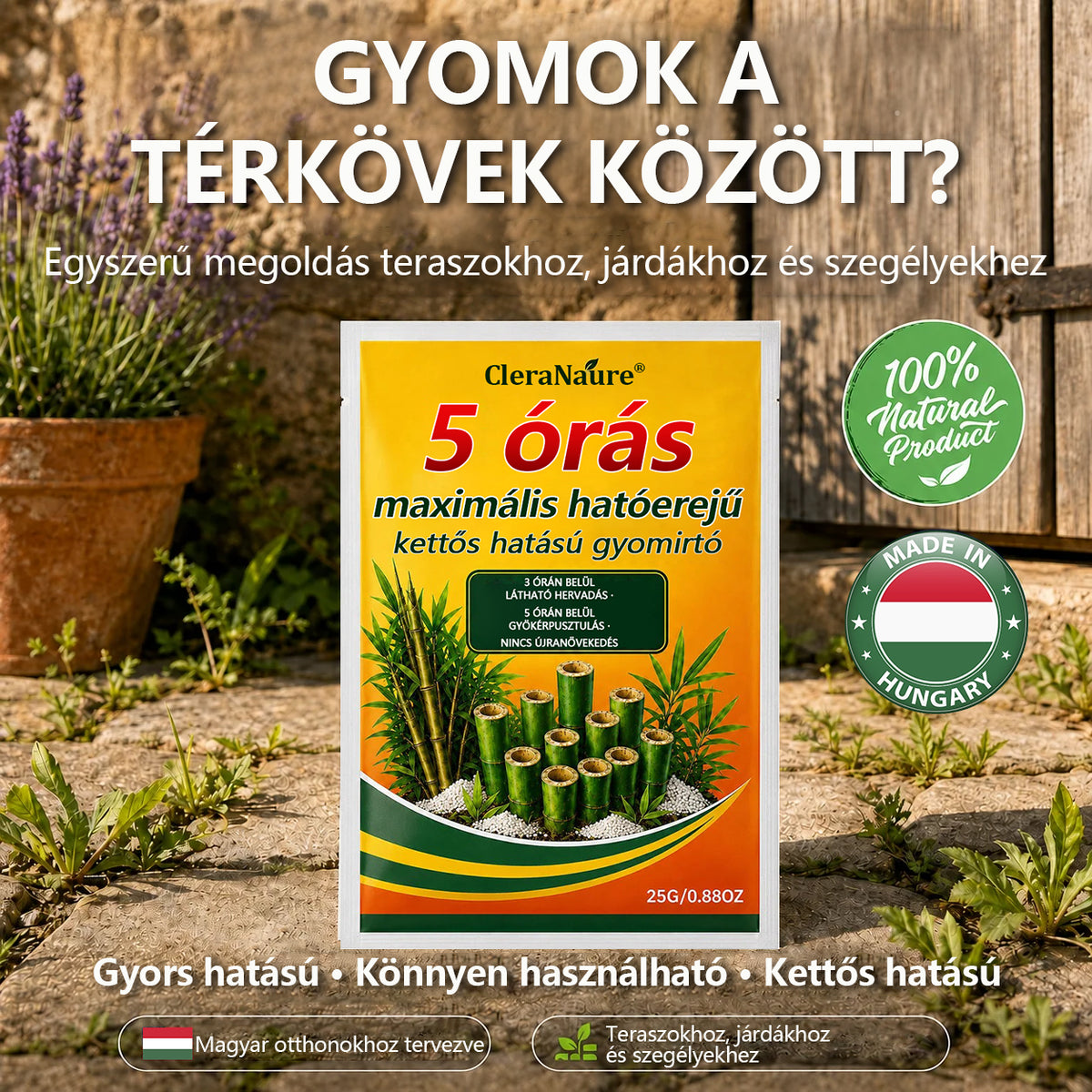 🔥CleraNaure® 5 órás maximális hatóerejű, kettős hatású gyomirtó