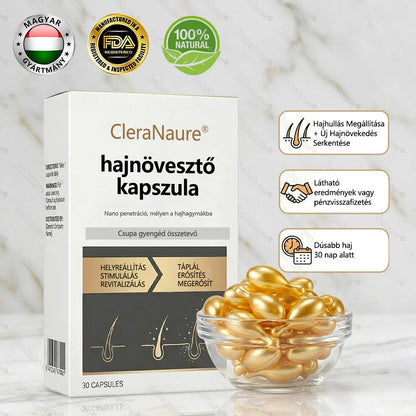 🔥 Hajnövesztő kapszula | CleraNaure® hajnövesztő kapszula | Nanotechnológiás behatolás, mélyen a hajgyökerekig