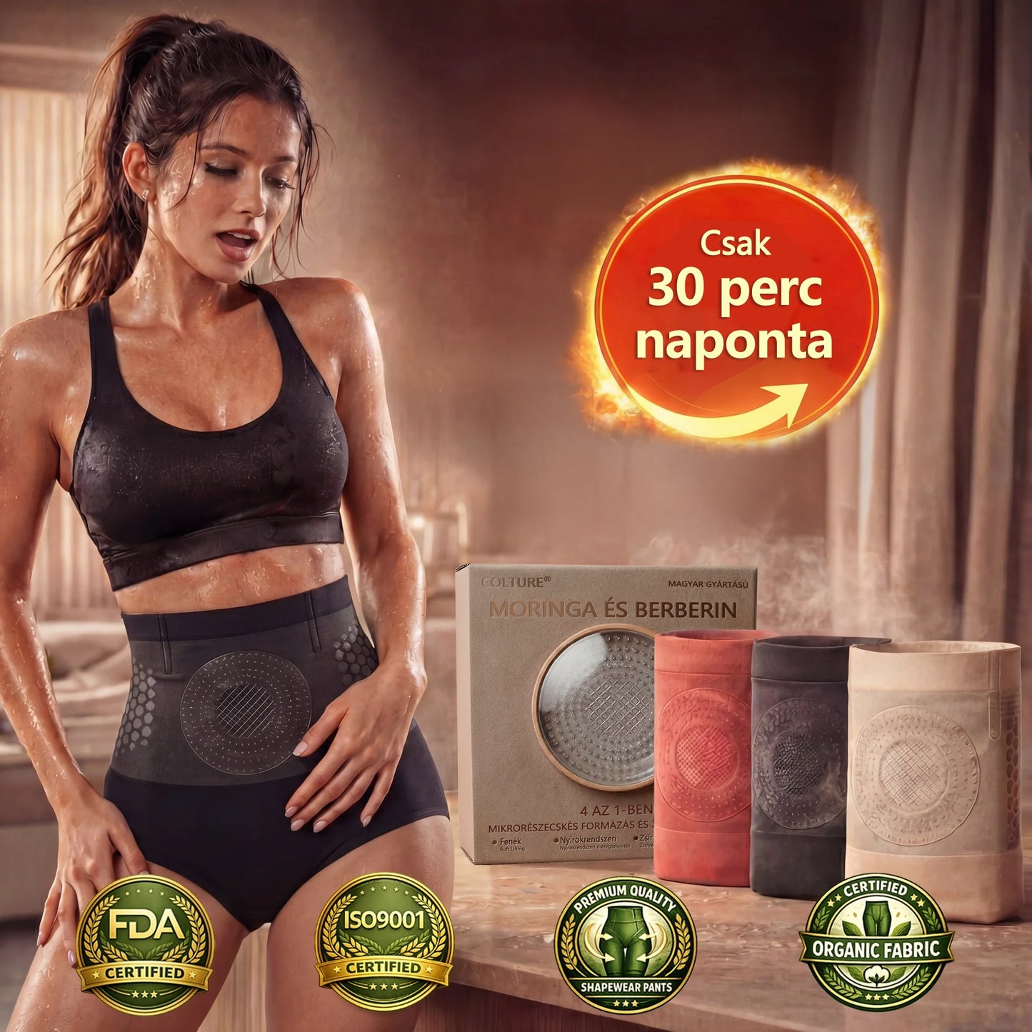 Hivatalos márkabolt | COLTURE® 2026 Moringa & Berberine 4-in-1 mikrorészecskés alakformáló és zsírégető rövidnadrág