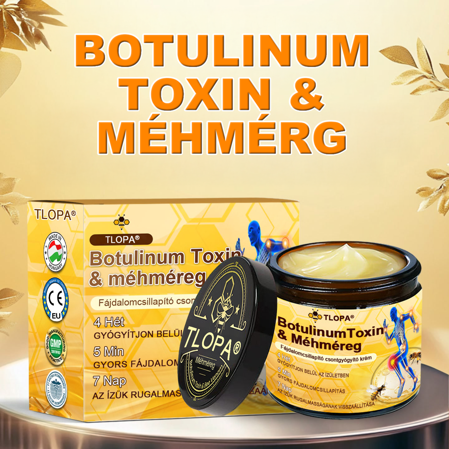 Buzora® Botulinum Toxin és Méhméreg Fájdalomcsillapító Csontgyógyító Krém🌿