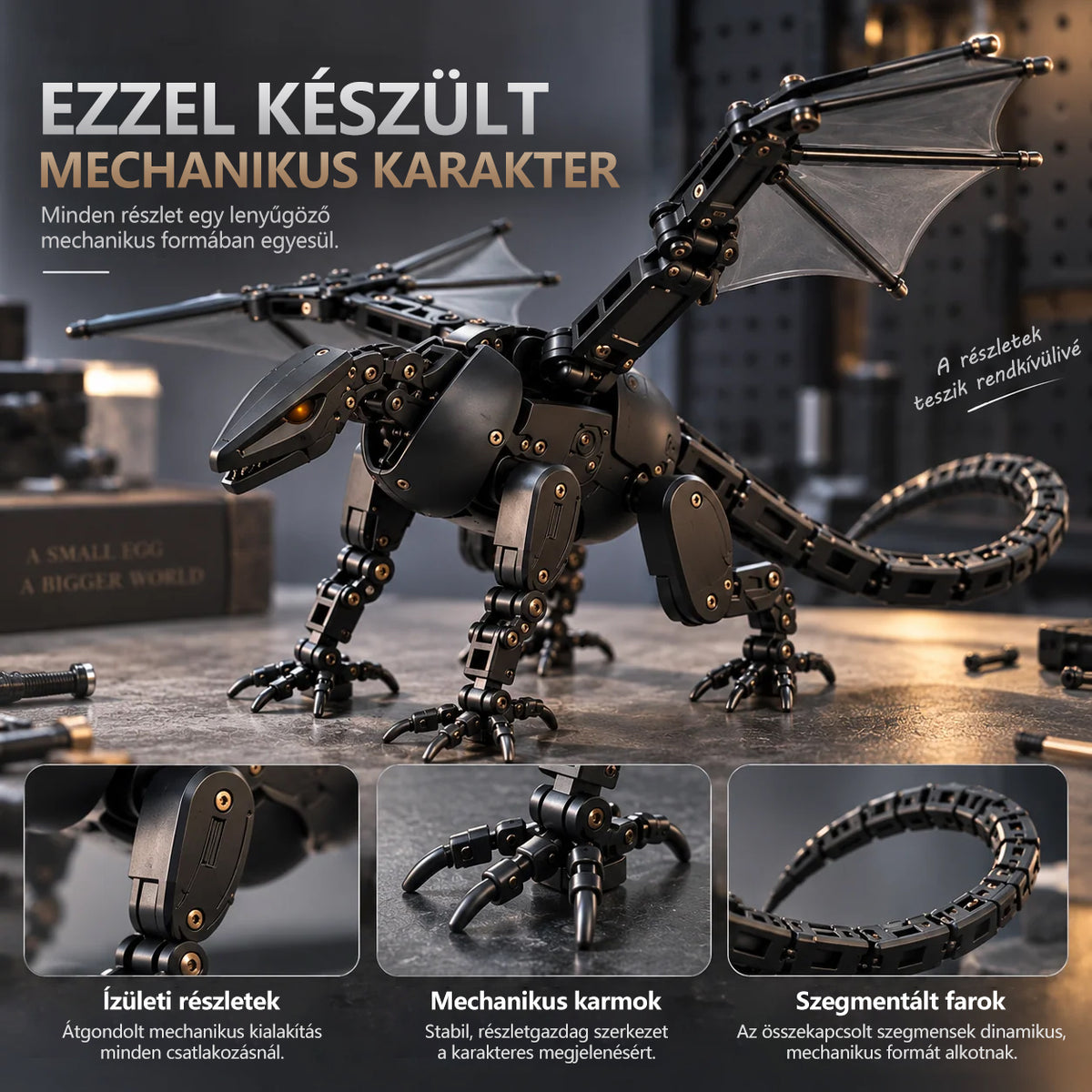 🔥 FORRÓ AKCIÓ – 50% KEDVEZMÉNY 🥚🐉 DragonMorph – Átalakuló mechanikus tojásból sárkánnyá játék 🐉