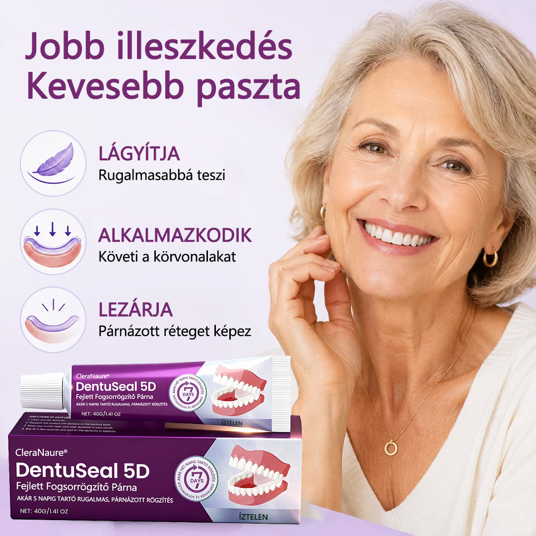 💜CleraNaure® DentuSeal 5D fejlett műfogsorrögzítő és párnázó ragasztó