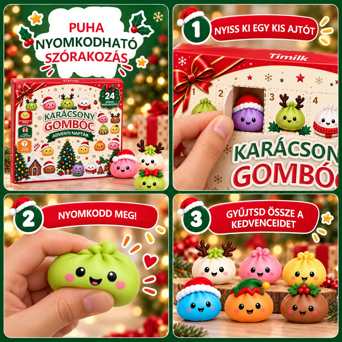 🎁CleraNaure® Eredeti Gombóc Adventi Naptár