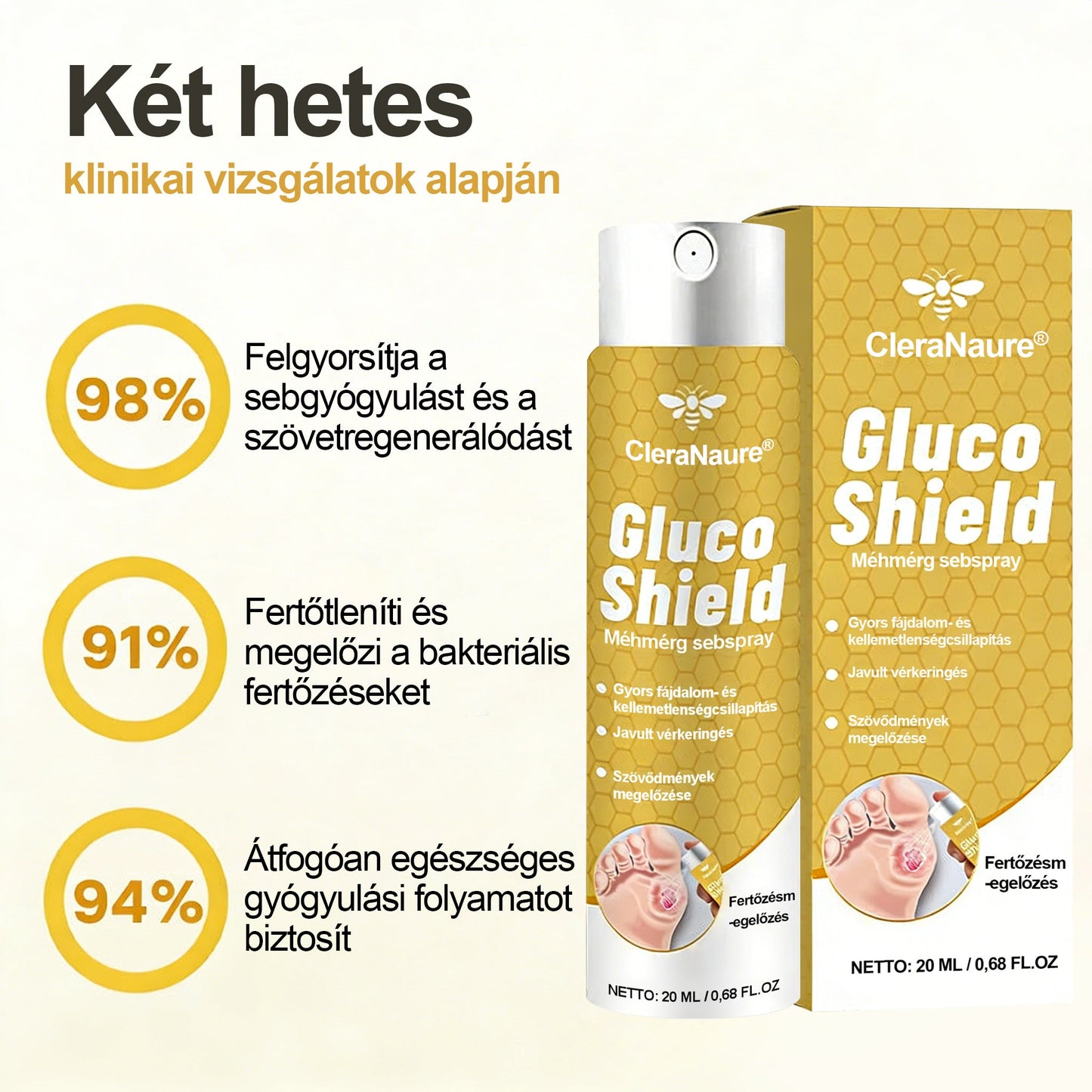 CleraNaure® GlucoShield méhcsípés elleni sebspray⭐