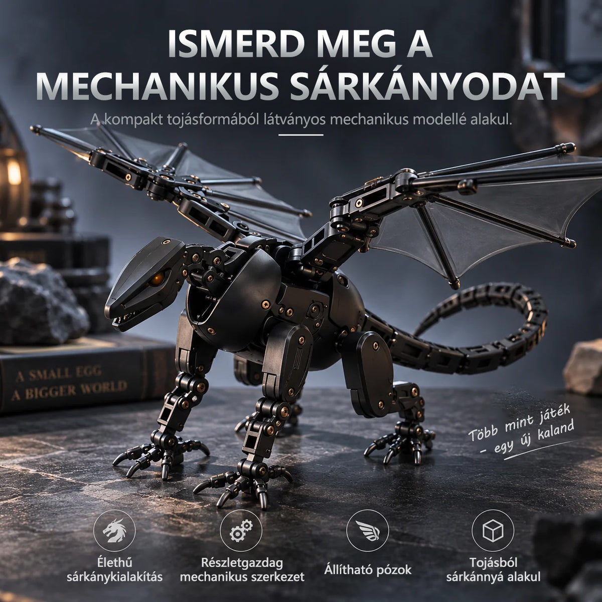 🔥 FORRÓ AKCIÓ – 50% KEDVEZMÉNY 🥚🐉 DragonMorph – Átalakuló mechanikus tojásból sárkánnyá játék 🐉