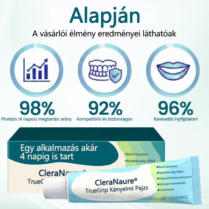 👩‍⚕️CleraNaure® TrueGrip 🔥 Egyél bármit újra 🏆 36 órás sziklaszilárd tartás