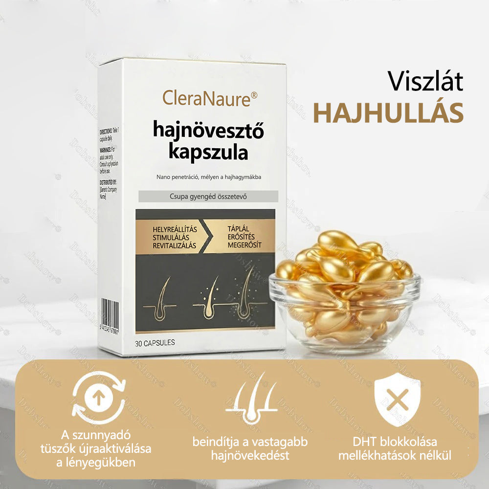 🔥 Hajnövesztő kapszula | CleraNaure® hajnövesztő kapszula | Nanotechnológiás behatolás, mélyen a hajgyökerekig
