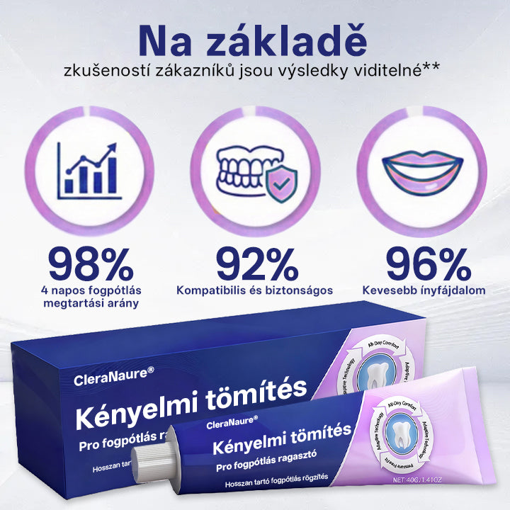 💎💎  KORLÁTOZOTT KÜLÖNLEGES AJÁNLAT 🔥 CleraNaure® Comfort Seal Pro Fogsor Ragasztó 🦷💜 FDA Tanúsítvánnyal🦷🦷