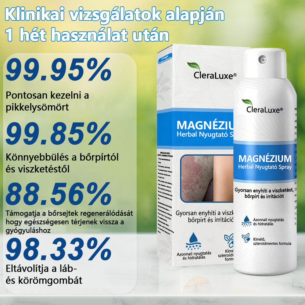 🏆CleraNature® Magnéziumos Spray – Gyors Enyhülés Viszkető, Vörös és Érzékeny Bőrre (Még Intim Területeken is)🏆