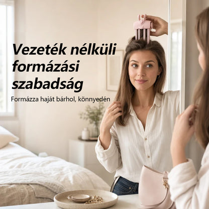 🎉 Több mint 48 ezer eladott darab 💇 Vezeték nélküli, melegítő hajtőemelő volumenfokozó csipesz, hordozható hajformázó eszköz lapos és vékonyszálú hajhoz