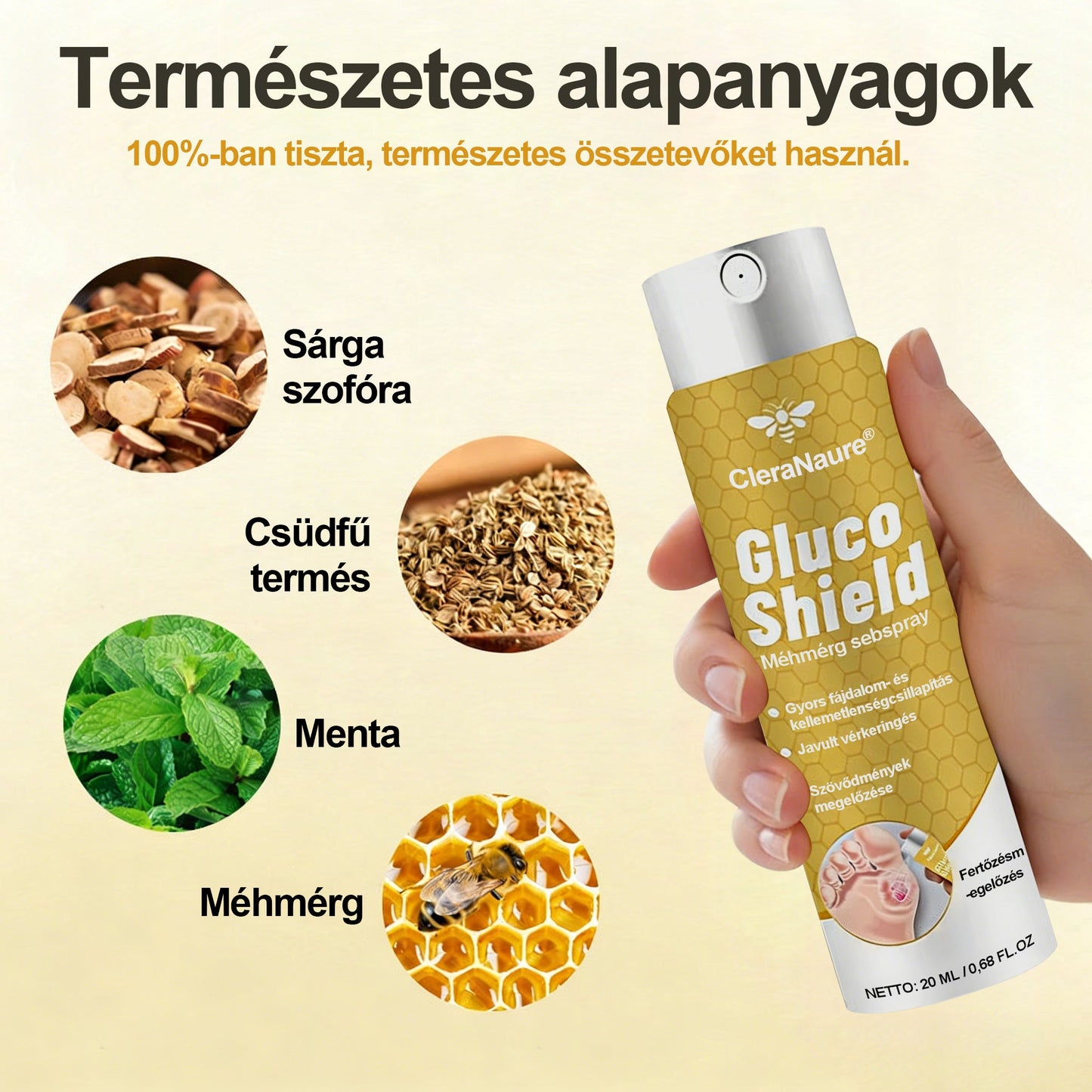 CleraNaure® GlucoShield méhcsípés elleni sebspray⭐