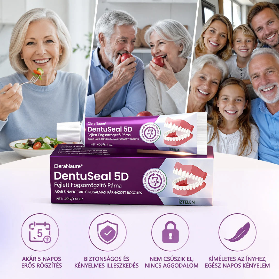💜CleraNaure® DentuSeal 5D fejlett műfogsorrögzítő és párnázó ragasztó