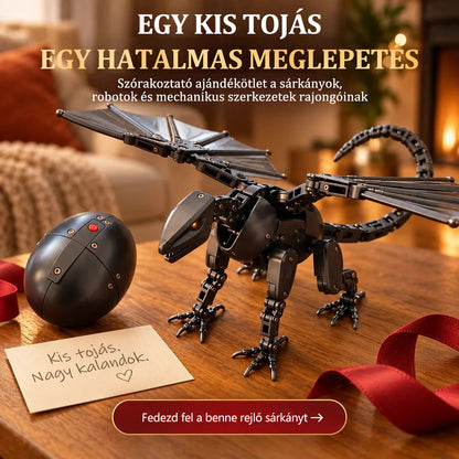 🔥 FORRÓ AKCIÓ – 50% KEDVEZMÉNY 🥚🐉 DragonMorph – Átalakuló mechanikus tojásból sárkánnyá játék 🐉