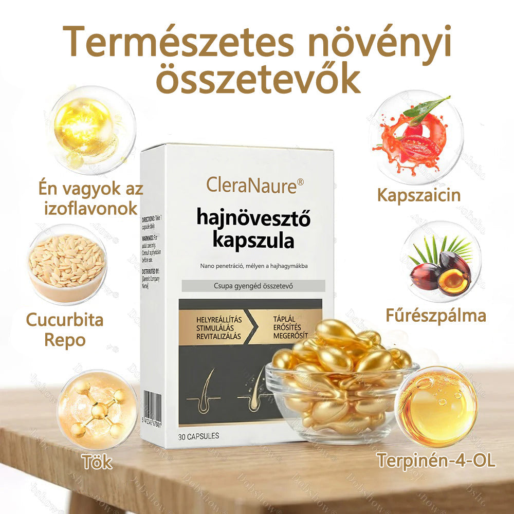 🔥 Hajnövesztő kapszula | CleraNaure® hajnövesztő kapszula | Nanotechnológiás behatolás, mélyen a hajgyökerekig