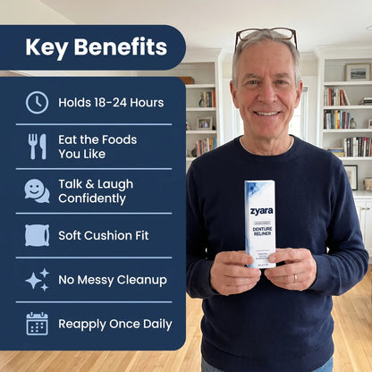 Zyara ™ | Stop Denture Slipping 100% — All-Day Secure Hold